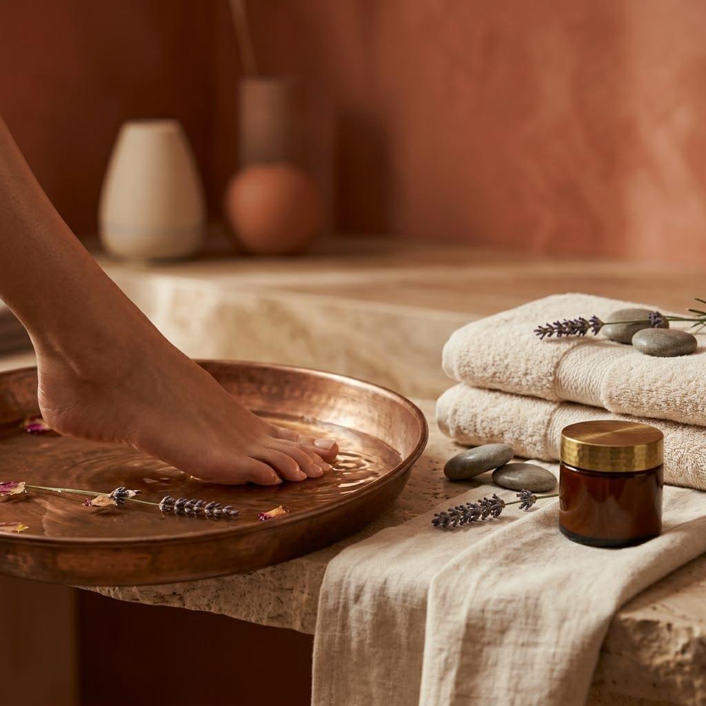 Pedicure spa con acabado pulido